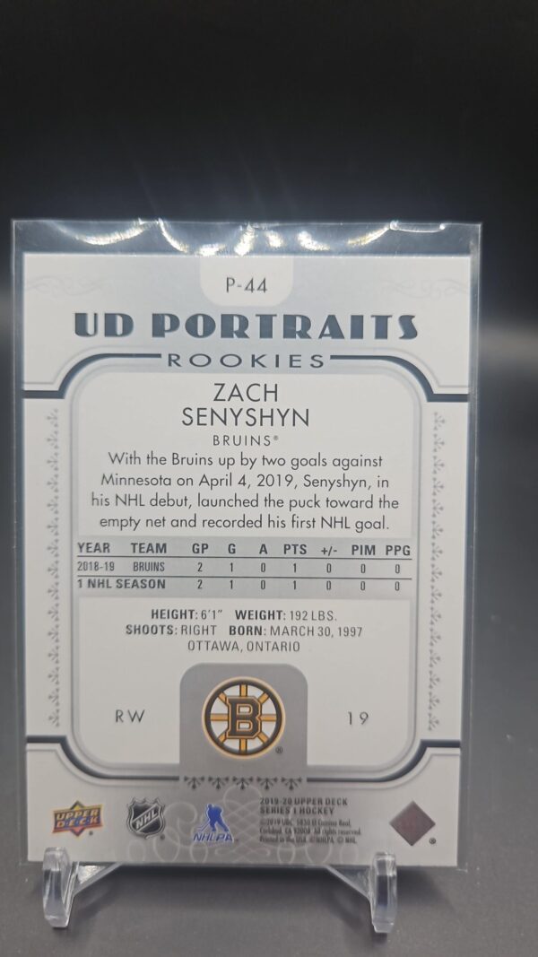 2019-20 Upper Deck UD Portraits Rookies Zach Senyshyn #P-44 Rookie - Image 2
