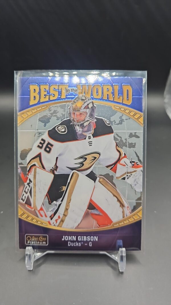 John Gibson 2019-20 O-Pee-Chee Platinum Best in the World #BW-1 Anaheim Ducks