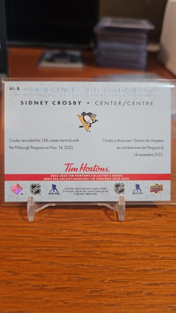 2024-25 UD Tim Hortons ABOVE THE ICE SIDNEY CROSBY #AI-8 - Image 2
