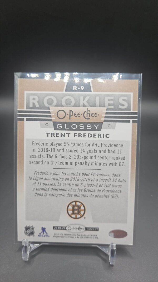 2019-20 OPC O-pee-chee Glossy Bronze Rookie # R-9 Trent Frederic - Image 2