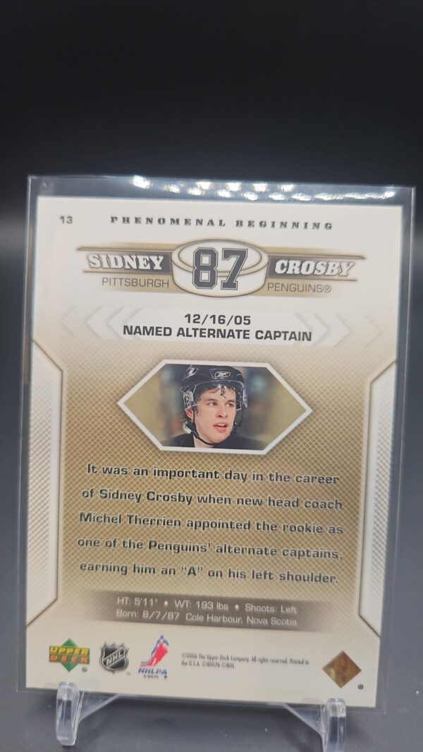 2005-06 Upper Deck Phenomenal Beginning Sidney Crosby #13 - Image 2