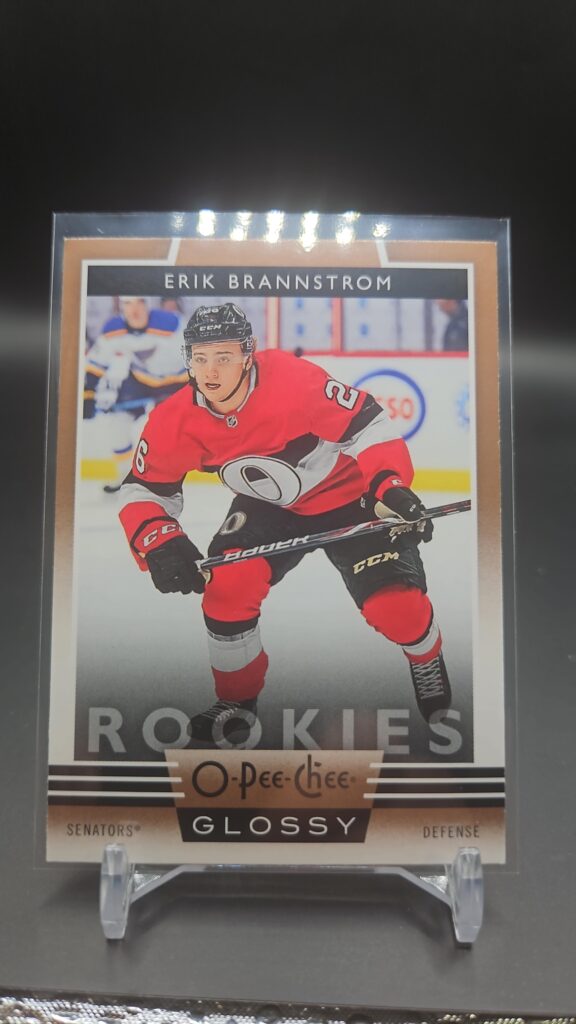 2019-20 Upper Deck O-Pee-Chee Glossy Rookies Erik Brannstrom Card