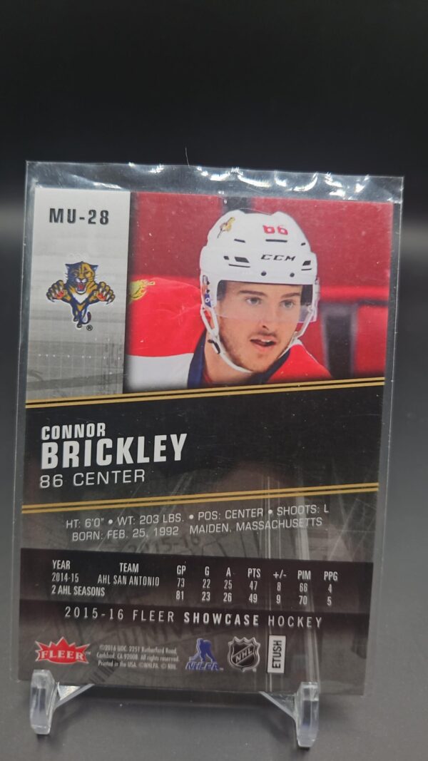 2015-16 Fleer Showcase Metal Universe Connor Brickley #MU-28 Florida Panthers - Image 2