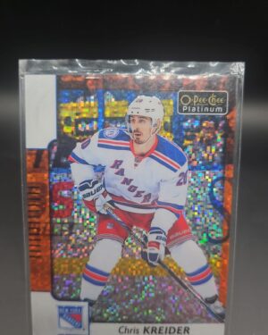 Chris Kreider 2023-24 O-Pee-Chee Platinum Orange Checkers #112 /25 serial numbered hockey card front