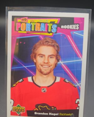 2020-21 Upper Deck Series 2 UD Rookie Portraits Brandon Hagel #P-78, Blackhawks rookie card, UD Rookie Portraits RC, NHL rookie, Upper Deck hockey
