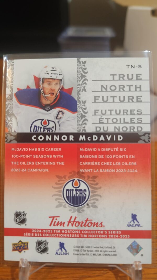 2024-25 TIM HORTONS TRUE NORTH FUTURE CONNOR MCDAVID#TN - 5 - Image 2