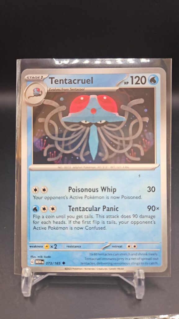 Front face of Tentacruel 073/165 Uncommon card from the English Pokémon Scarlet & Violet 151 base set