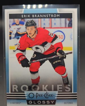 Erik Brannstrom, O-Pee-Chee Glossy Rookies, 2019-20, Upper Deck, Series 1, #R-2, Ottawa Senators