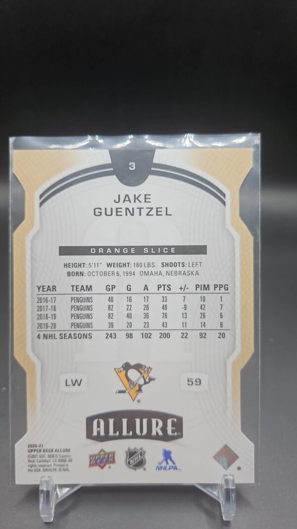 2020-21 Upper Deck Allure Orange Slice Rookie #3 Jake Guentzel - Image 2