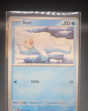 2023 Pokémon Scarlet and Violet 151 Seel 086/165 common card, featuring classic water-type artwork and collector appeal, ideal for Pokémon TCG set completion.