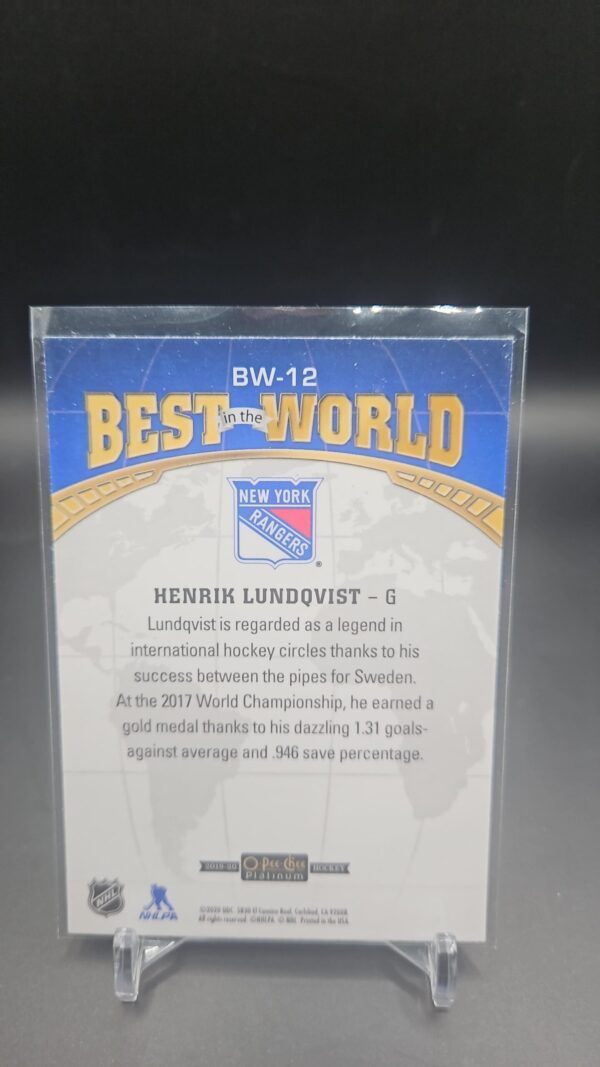 2019-20 Best in the World Henrik Lundqvist New York Rangers #BW-12 - Image 2