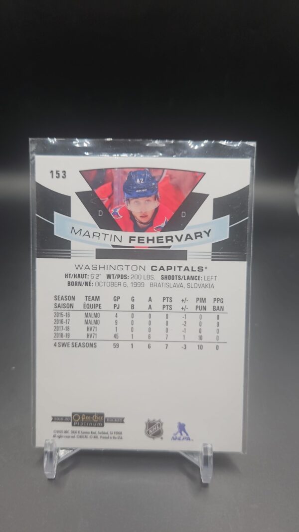 2019-20 O-Pee-Chee Platinum MARTIN FEHERVARY #153 Washington - Image 2