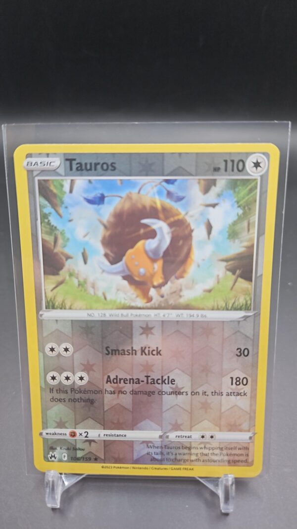Tauros #106/159 Reverse Holo Rare Pokemon TCG Crown Zenith