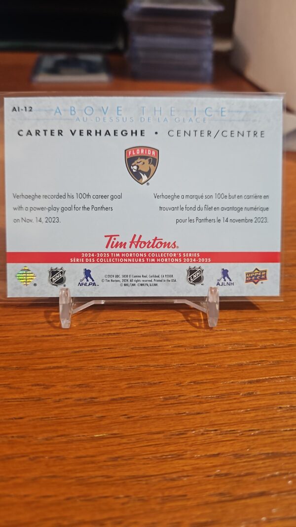 2024-25 Upper Deck Tim Hortons Above the Ice Carter Verhaeghe#AI-12 - Image 2