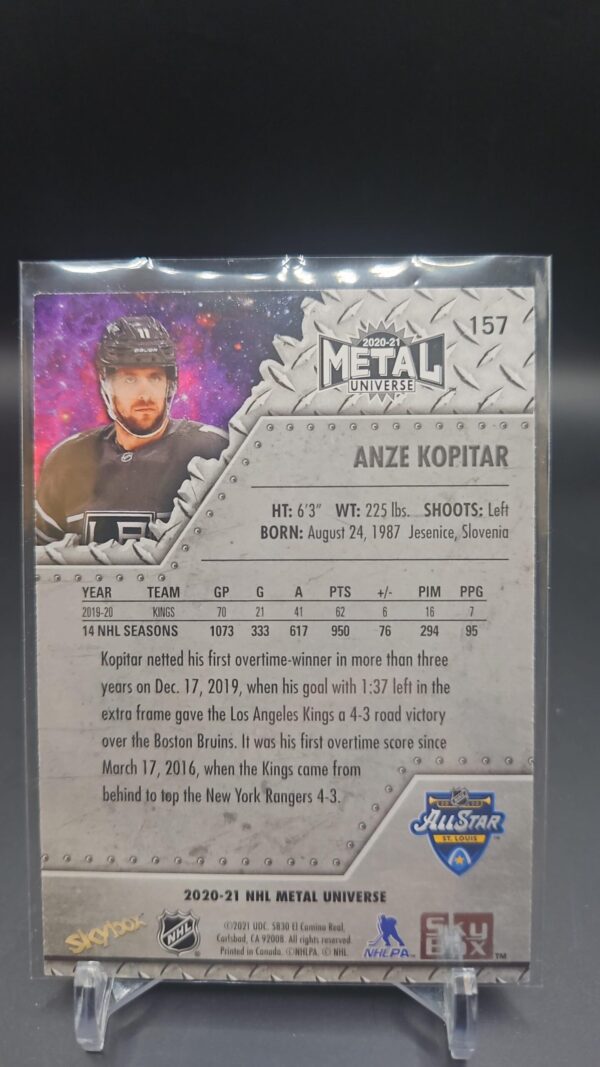 20-21 UD NHL Metal Universe Sky Box All-Star #157 Anze Kopitar - Image 2