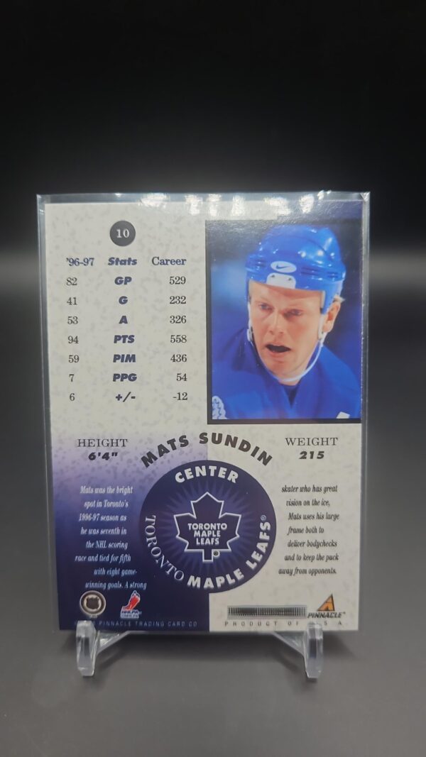 1997-98 Pinnacle Mint Bronze #10 Mats Sundin - Image 2