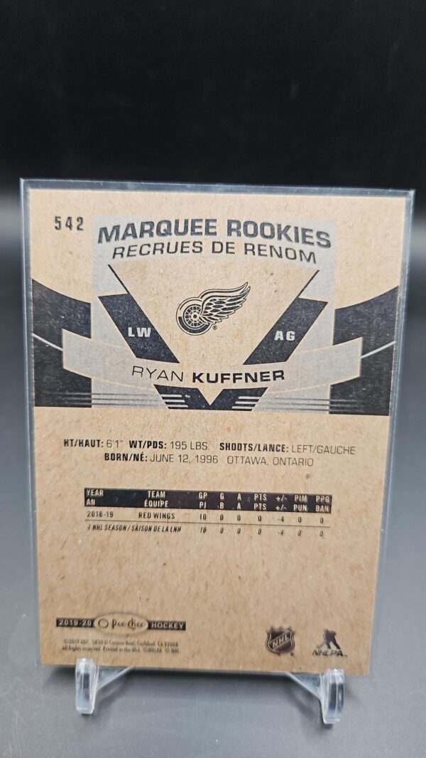 2019-20 O-Pee-Chee RYAN KUFFNER Marquee Rookies #542 Detroit Red Wings - Image 2