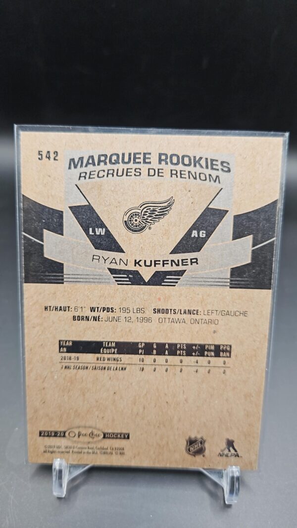 2019-20 O-Pee-Chee RYAN KUFFNER Marquee Rookies #542 Detroit Red Wings - Image 2
