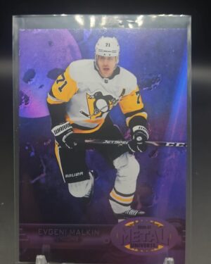 2020-21 Skybox Metal Universe Purple Spectrum /199 card #71 featuring Evgeni Malkin of the Pittsburgh Penguins, a premium limited parallel highly sought after by NHL collectors.