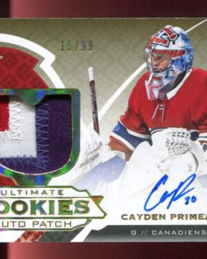 2019-20 ULTIMATE Rookies CAYDEN PRIMEAU #157 /99 AUTO ROOKIE PATCH