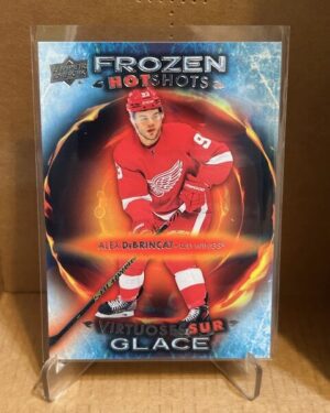 Alex DeBrincat Frozen HotShots #FH-4 Upper Deck Tim Hortons 10th Edition NHL hockey insert card, ideal for collectors and prospect investors.