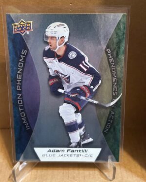 2024-25 Upper Deck Tim Hortons 10th Edition Immotion Phenoms Adam Fantilli #MP-3 NHL hockey insert card, ideal for collectors and NHL prospect fans.