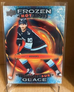 Matty Beniers Frozen HotShots #FH-9 Upper Deck Tim Hortons 10th Edition NHL hockey insert card, ideal for collectors and prospect investors.