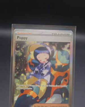 Pokémon TCG Poppy 227/197 Obsidian Flames Special Illustration Rare card displayed in near mint condition, showcasing detailed full-art illustration and holographic finish for collectors.