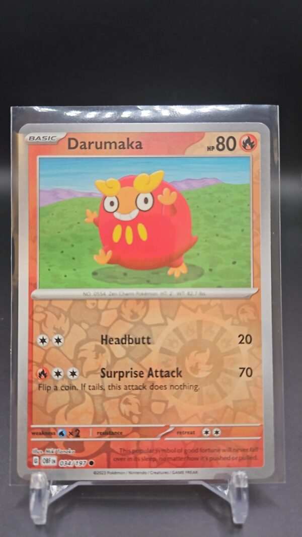 Darumaka 34/197 Reverse Holo Obsidian Flames - Pokemon TCG