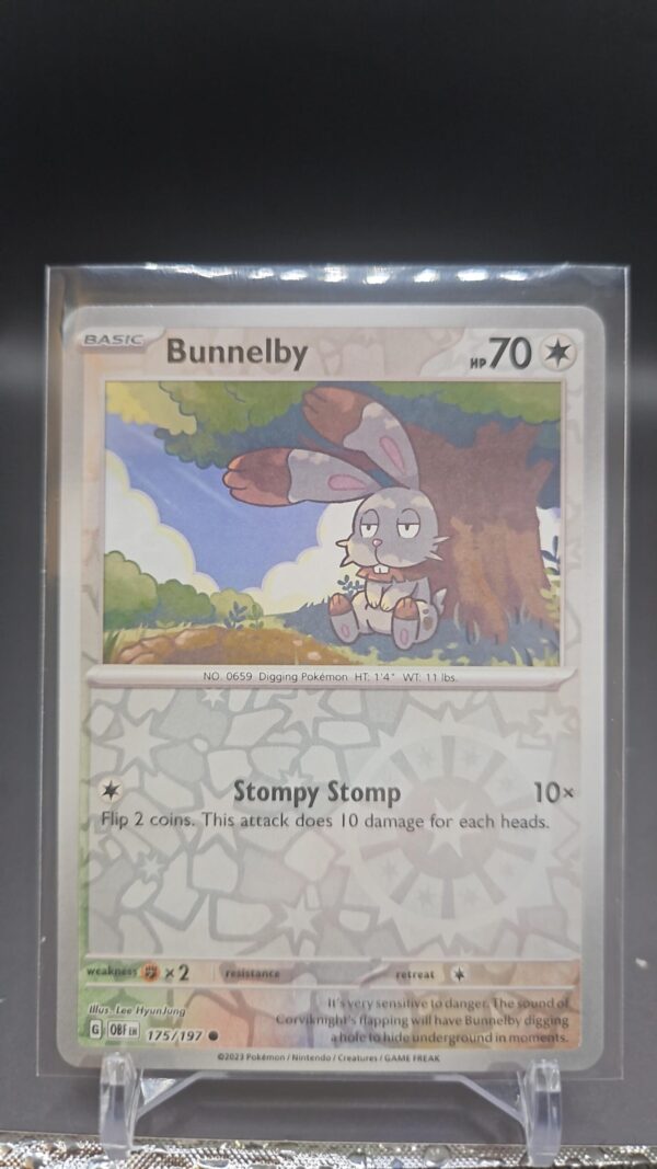 Bunnelby - 175/197 - Reverse Holo - Obsidian Flames - Nm - Pokemon Card