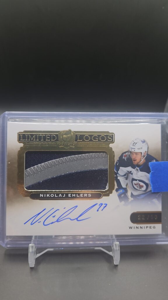2020-21 UD The Cup Limited Logos Patch Auto /50 Nikolaj Ehlers #LL-NE Winnipeg Jets