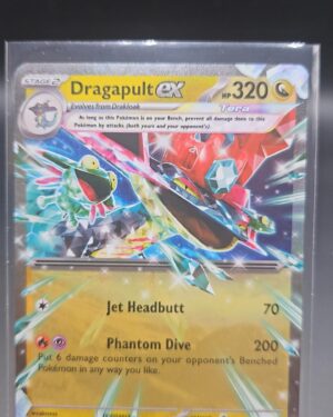 Pokémon TCG Dragapult Ex 130/167 Twilight Masquerade Ultra Rare card displayed in near mint condition, showcasing ultra rare design and holographic finish for collectors.