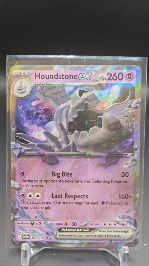 Pokemon TCG Houndstone ex - 102/197 Obsidian Flames Holo Double Rare