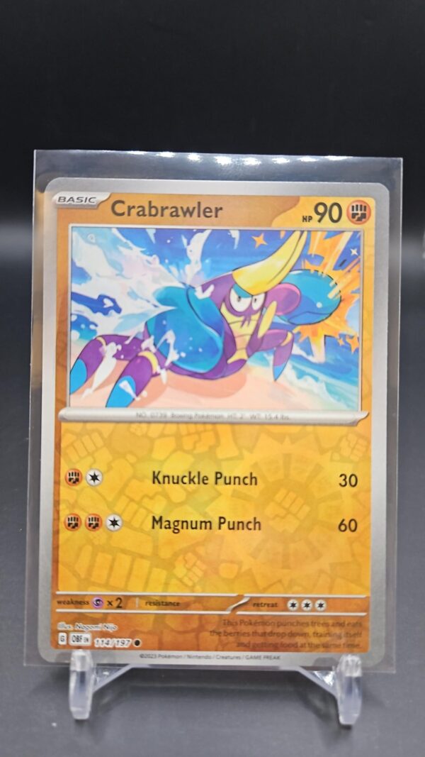 Pokemon Crabrawler 114/197 Obsidian Flame Reverse Holo Common