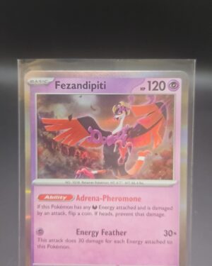 Fezandipiti 96/167 Twilight Masquerade Holo Rare Pokémon TCG card with vibrant holofoil, perfect for collectors.