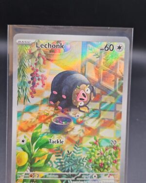 Pokémon TCG Lechonk 209/197 Obsidian Flames Illustration Rare card displayed in near mint condition, showcasing adorable illustration, exclusive design, and collectible finish for fans.