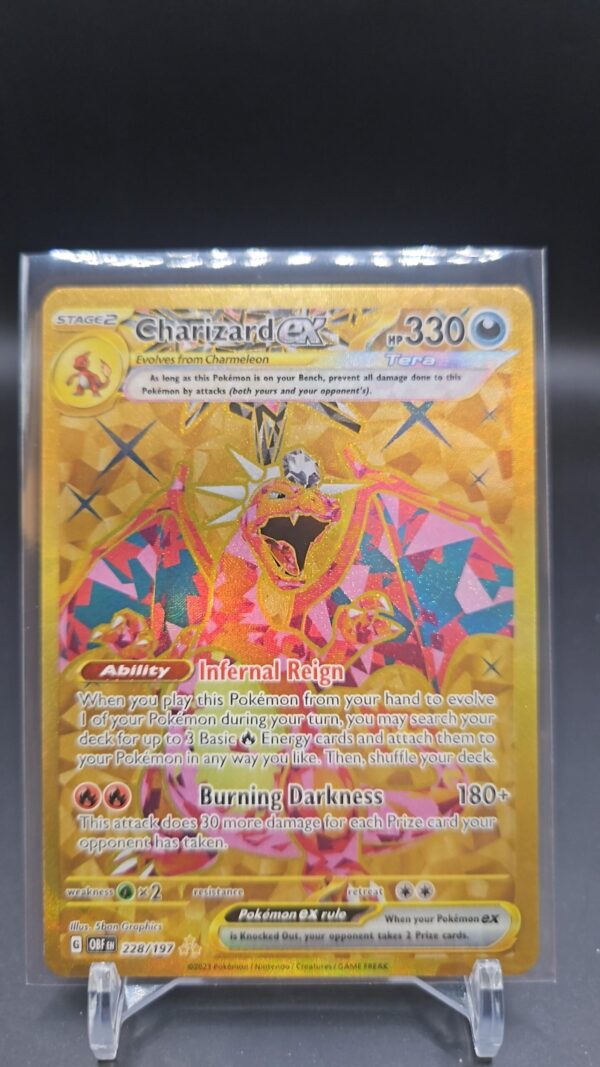 Gold Charizard ex 228/197 Obsidian Flames Holo Full Art Pokémon