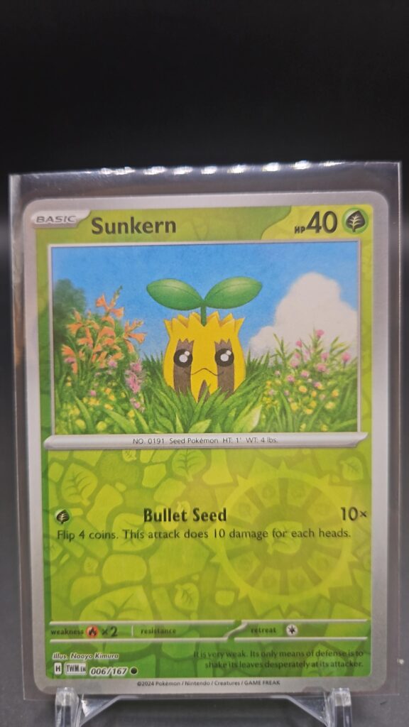 Sunkern 006/167 Reverse Holo Twilight Masquerade Pokémon TCG Card Front