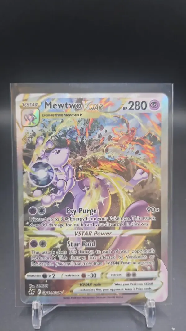 Mewtwo VSTAR GG44/GG70 Crown Zenith Galarian Gallery Holo Full Art Ultra Rare Pokémon card front