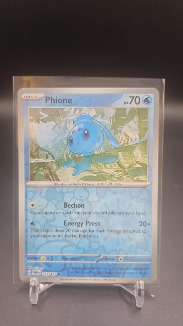 Phione #55/167 SV Twilight Masquerade 2024 Pokemon Reverse Holo Common TCG Card