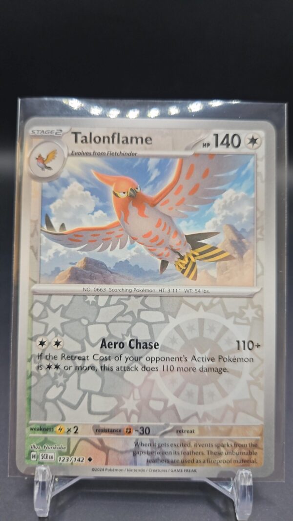 Talonflame 123/142 Stellar Crown Reverse Holo Pokemon Card