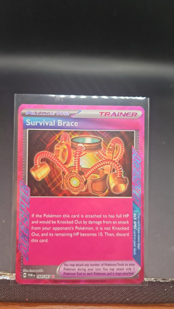 Survival Brace ACE Spec 164/167 Twilight Masquerade Holo Rare Pokémon Card Front