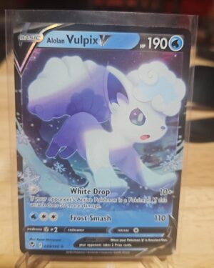 Alolan Vulpix V 033/195 Holo Ultra Rare Silver Tempest Pokémon Card Front