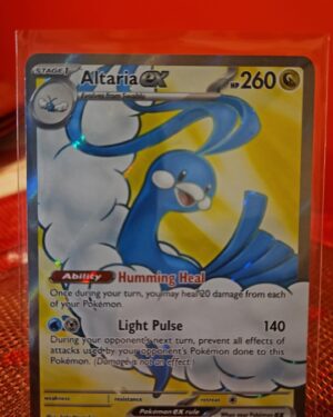 Pokémon TCG Altaria ex 232/182 Paradox Rift Ultra Rare Full Art Holo card displayed in near mint condition, showcasing detailed full-art illustration and holographic finish for collectors.