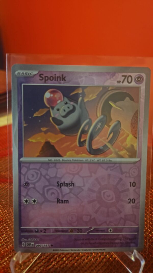 Spoink 90/197 Obsidian Flames Reverse Holo Pokemon TCG 2023