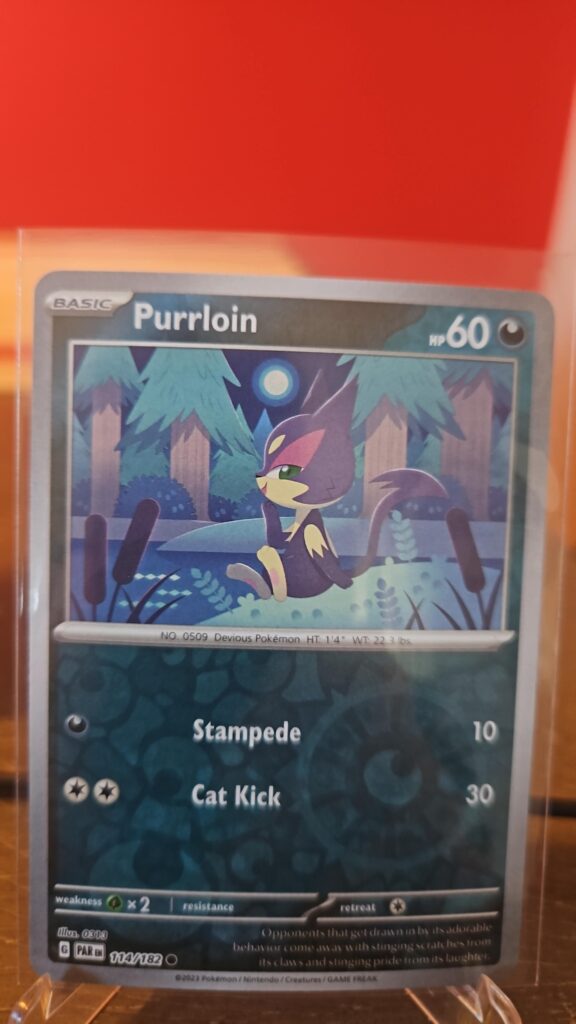 Purrloin 114/182 Reverse Holo Pokémon Scarlet & Violet Paradox Rift card