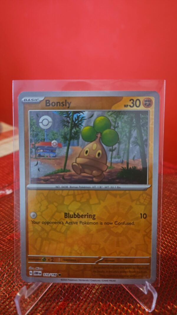 Bonsly Pokemon S/V Obsidian Flames 110/197 Reverse Holo Common TCG