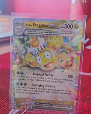 Pokémon TCG Alolan Exeggutor ex 133/191 Surging Sparks Half Art card displayed in near mint condition, showcasing unique half art design, detailed illustration, and collectible finish for fans.