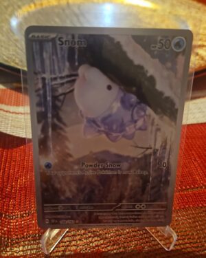 Pokémon TCG Snom 168/162 Temporal Forces Scarlet & Violet Illustration Rare card displayed in near mint condition, showcasing detailed full-art illustration and holographic finish for collectors.