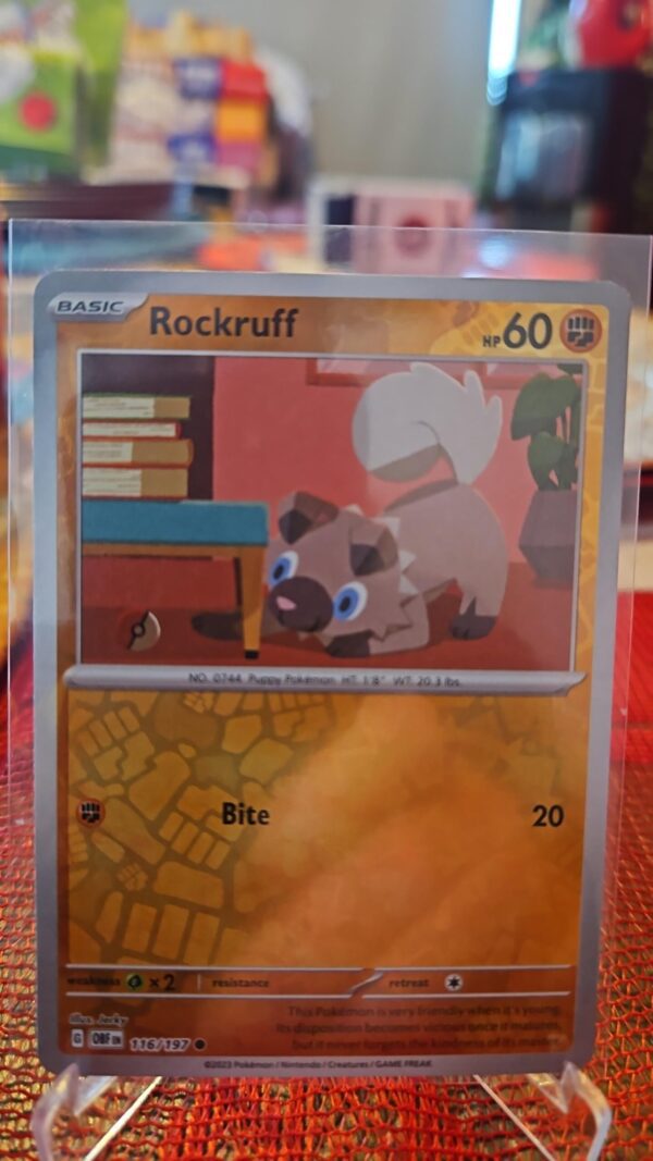 Pokemon Rockruff 116/197 Obsidian Flame Reverse Holo Common